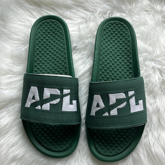 🆕 APL Men’s Big Logo Techloom Slide in Great Green/White Size 10 UNISEX - Picture 3 of 10